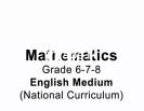 Mathematics Grade 6-7-8 English Medium (NC)
